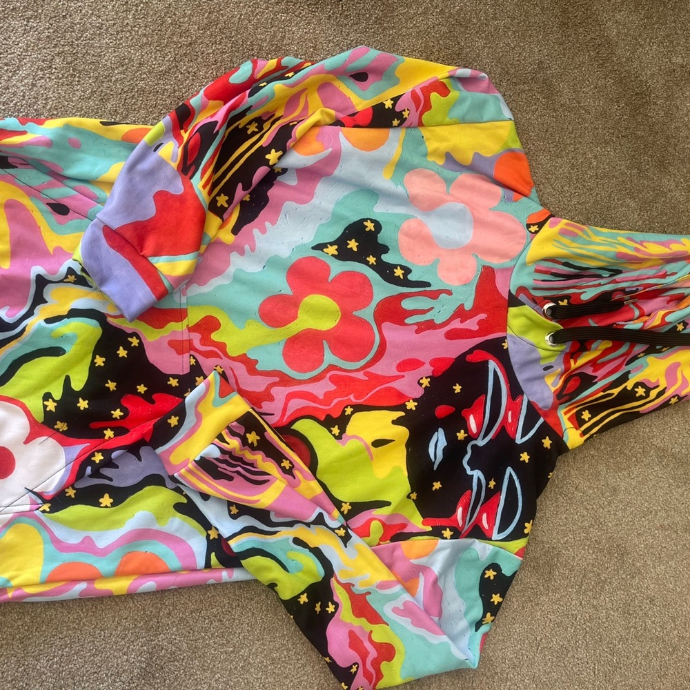 Barely Awake Flower Power Artist Creation Hoodie
